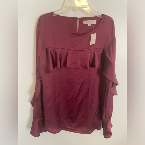 LOFT Tops - LOFT Burgundy Blouse M